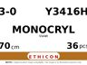 Monocryl Y3416H hechtdraad - JB 3-0 - 70cm - | per 36 st. |