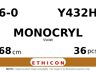 Monocryl Y432H hechtdraad - TF 6-0 - 68cm - | per 36 st. |