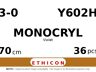 Monocryl Y602H hechtdraad - UR-6 3-0 - 70cm - | per 36 st. |