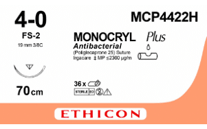 Monocryl Plus hechtdraad MCP4422H 4-0 70cm ongekleurd FS-2 naald 36st