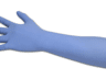 Nitril handschoenen extra lang manchet 40cm blauw per 10x50st. verpakt