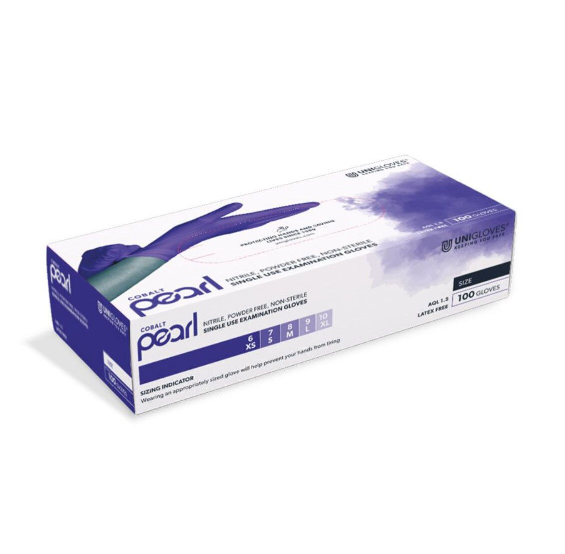 Paarse Nitril handschoenen Cobalt pearl unigloves 