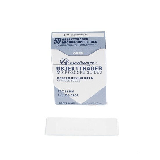 Objectglaasjes per 100st. 76x26mm met matrand