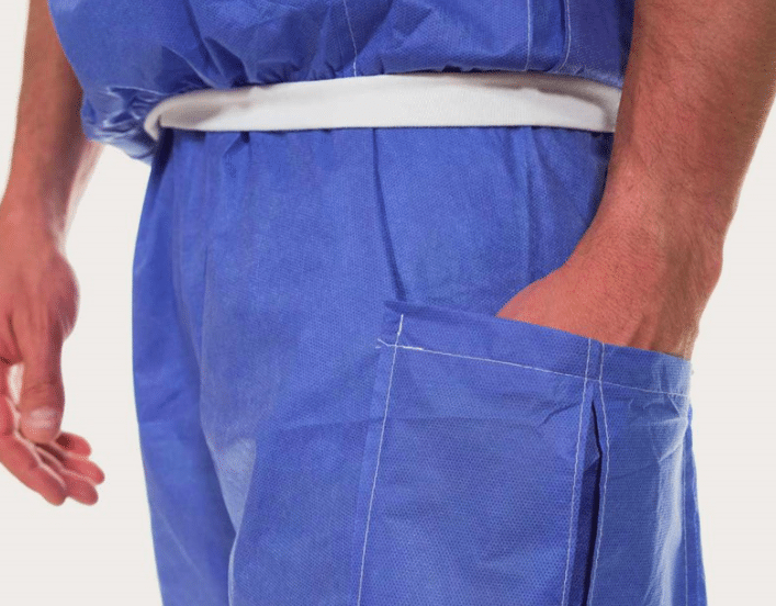 Barrier clean air suit omlooppak shirt met mouwen gebreide manchetten kort blauw - afbeelding 3