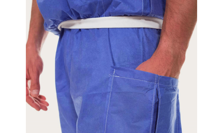 Barrier clean air suit omlooppak shirt met mouwen gebreide manchetten kort blauw - afbeelding 3