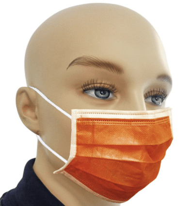 Ampri medische mondmaskers IIR oranje met oorlussen per 50st.