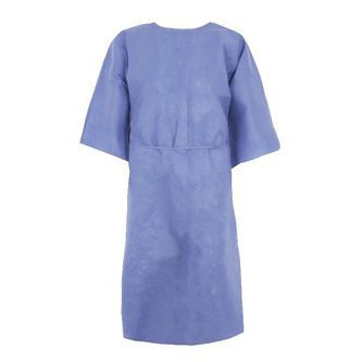 Medline patientenhemd met korte mouwen blauw per 50st. - afbeelding 0