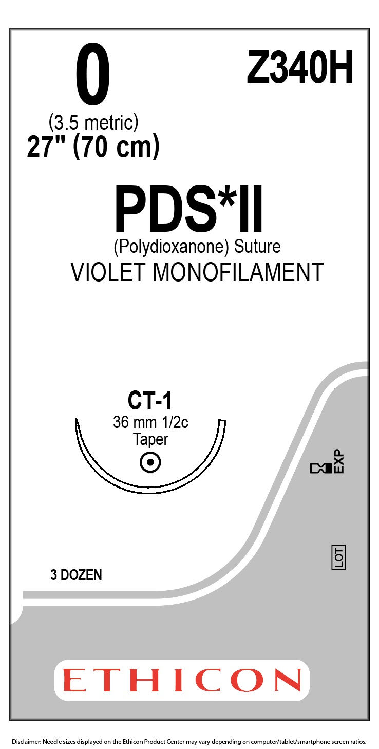 PDS II Ethicon Z340-CT-1 plus violet 70cm per 36st 