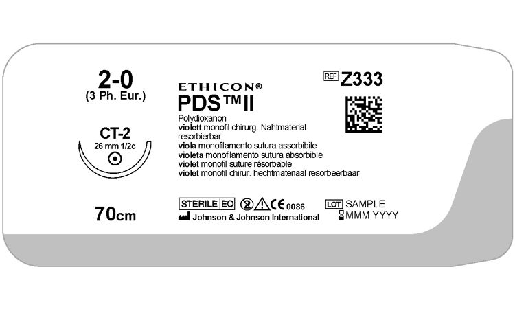 PDS II-Z333H- Violet M3-USP2-0 S/A CT-2 36st