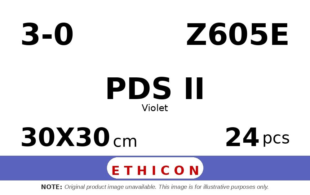 PDS II Z605E hechtdraad - UR-6 3-0 - 30X30cm - | per 24 st. |