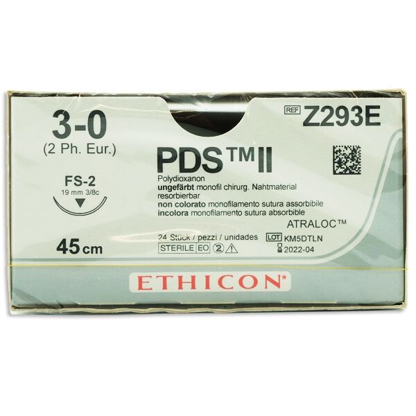 PDS 4-0 70cm ongekleurd draad met FS-2 naald per 24st.