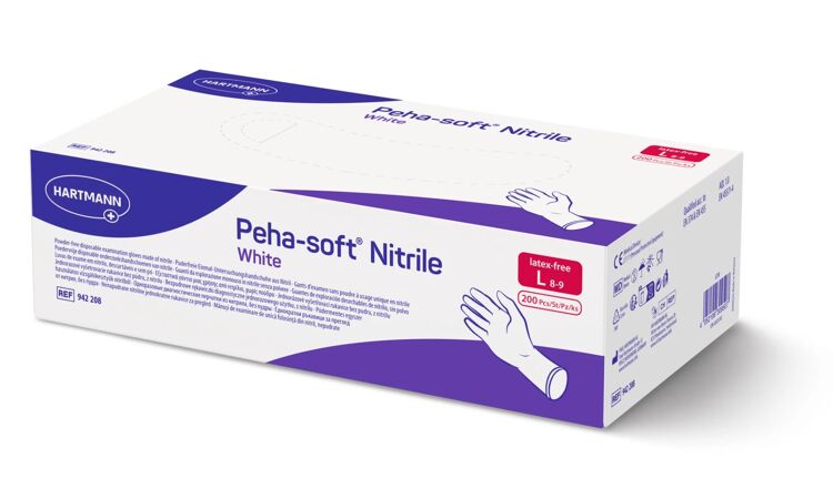 Peha Soft nitril onderzoekhandschoenen wit 