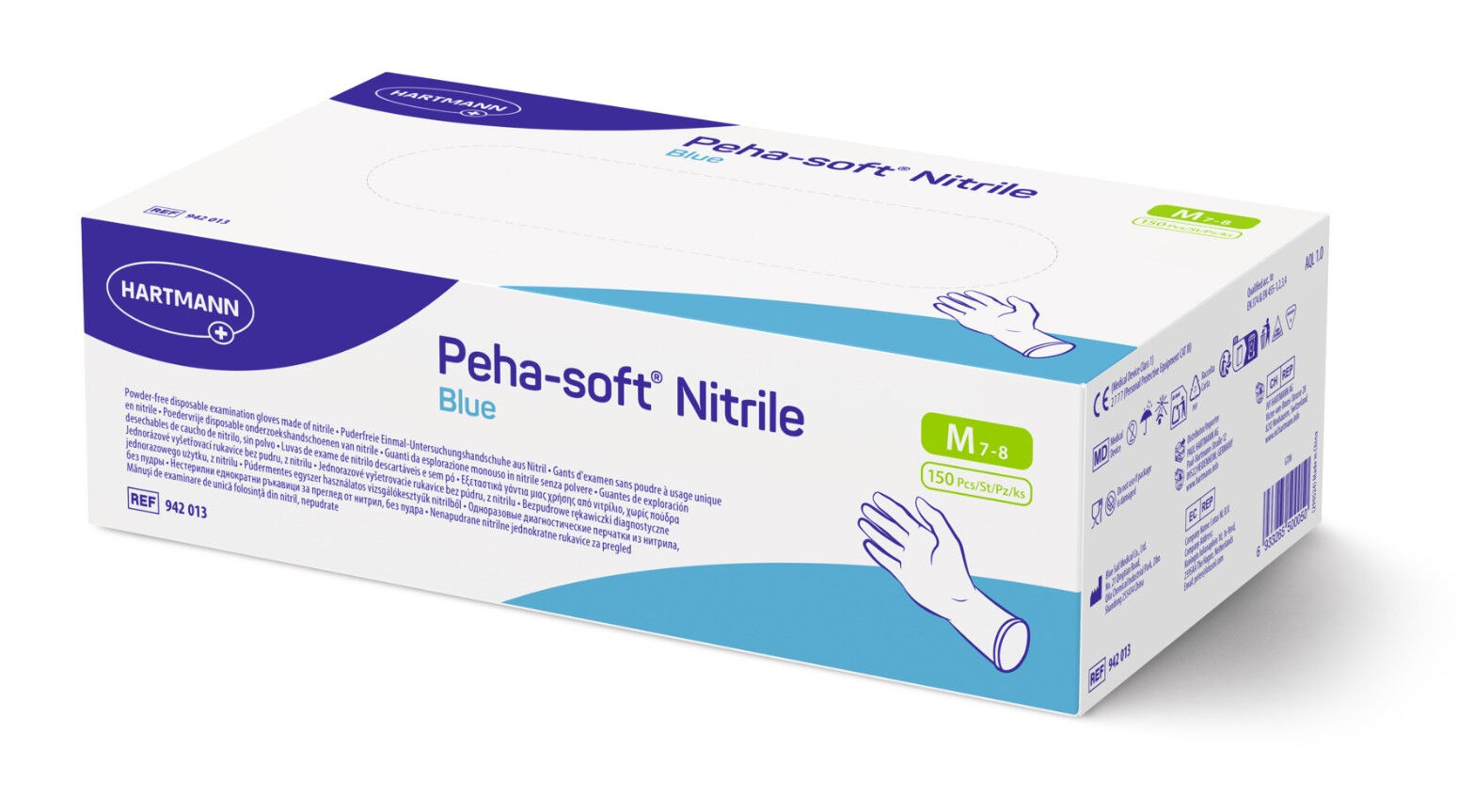 Peha soft nitrile blue handschoenen per doos a 150ST