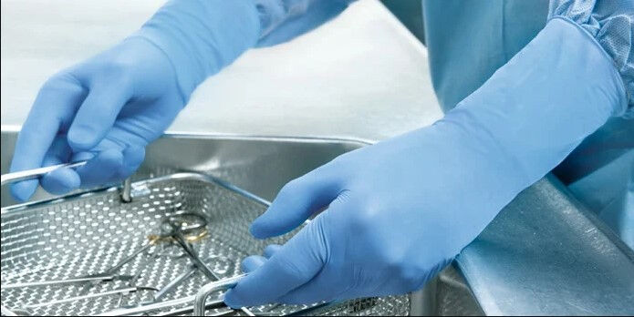 Peha Soft Nitrile Guard nitril wegwerphandschoen met lang manchet per 100st