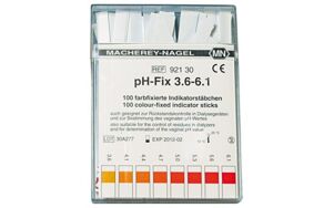 pH-Fix indicator strips range 3.6 - 6.1 per 100st.