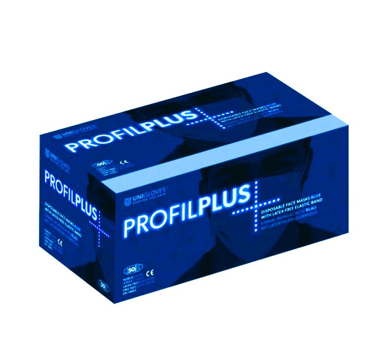 Medische mondmaskers zwart type IIR met oorlussen Profilplus per 50ST