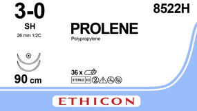 Prolene hechtdraad 3-0 8522H 90cm draad blauw met 2xSH-naald per 36ST