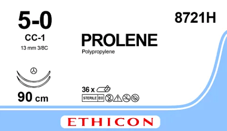 Prolene hechtdraad 8721H 5-0 draad 90cm CC-1 naald 36st