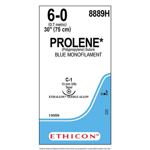 Ethicon Prolene 8889H hechtdraad 6-0 C1 naald 75cm per 36st