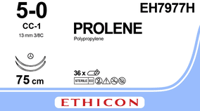 Prolene hechtdraad 5-0 EH7977H blauw 75cm met 2xCC-1 naald per 36st.