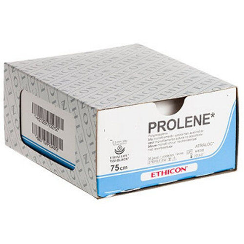 Prolene hechtdraad 5-0 met 2x RB-1 naald 90cm 8556H draad per 36st