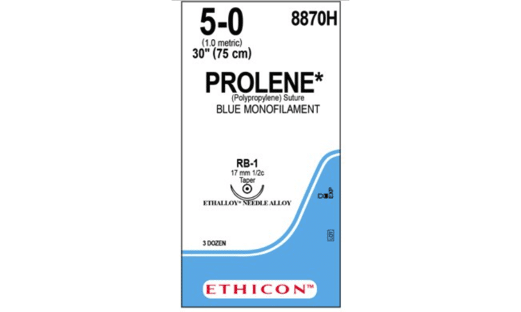 Prolene hechtdraad 5-0 75cm blauw RB-1 8870H 36x - afbeelding 0