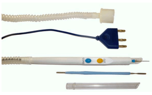 FIAB Elektrochirurgiepotlood diathermiepen monopolair meselektrode met rookafzuiging per 10st.