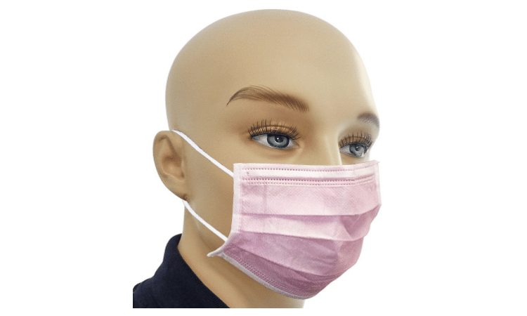 Ampri medische mondmaskers IIR roze met oorlussen per 50st. - afbeelding 0