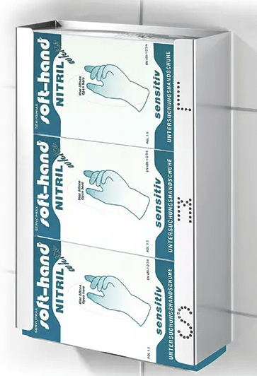 Handschoendispenser RVS houder voor 3 dozen handschoenen per stuk