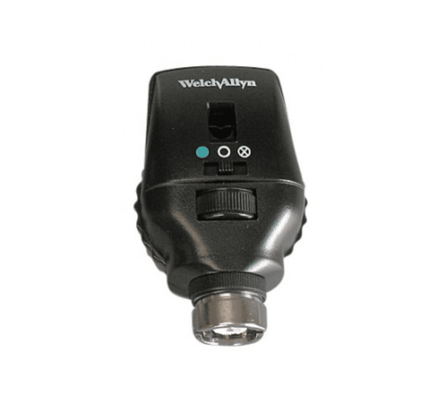 Welch Allyn ophthalmoscoop coaxial met blauwfilter 28 lenzen 3,5V