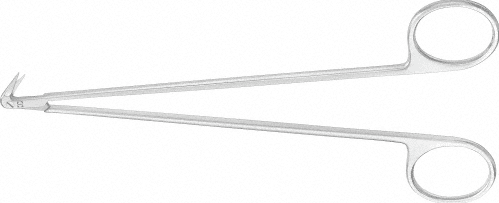 Aesculap Schaar Durotip TC gebogen 145mm verguld wave cut stomp/stomp