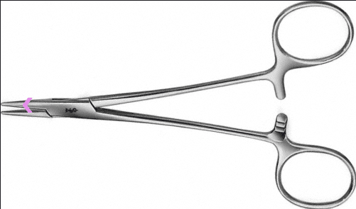 Aesculap Naaldvoerder Halsey recht 130mm gladde bek