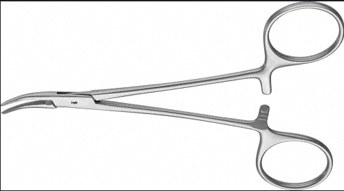 Aesculap Halsted-Mosquito arterieklem gebogen 125mm fijn