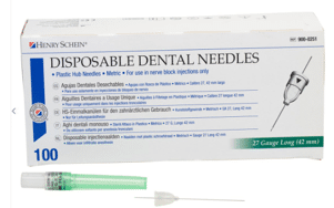 Dentale injectienaalden plastic hub 27G x 42mm per 100st.