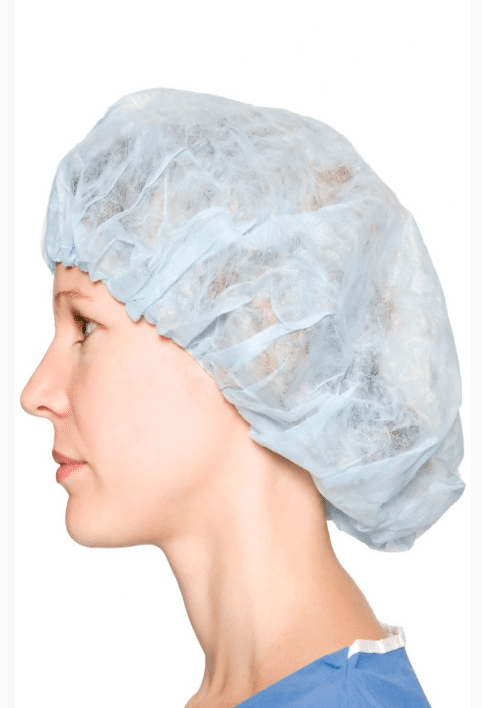 Bouffant muts blauw L per 100st. - afbeelding 1