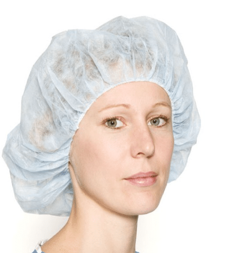 Bouffant muts blauw M per 100st