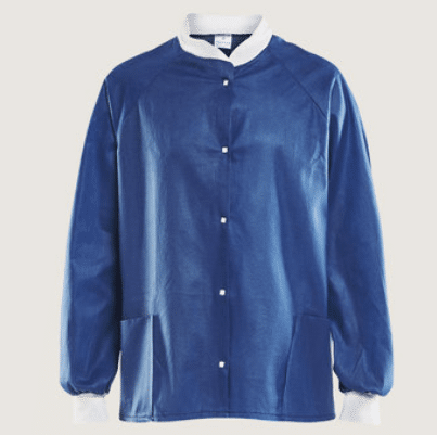 Molnlycke barrier warm up jacket unisoft lange mouwen blauw maat L per 48st - afbeelding 0