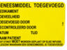 Etiket medicatiesticker Geneesmiddel toegevoegd per rol a 500st.