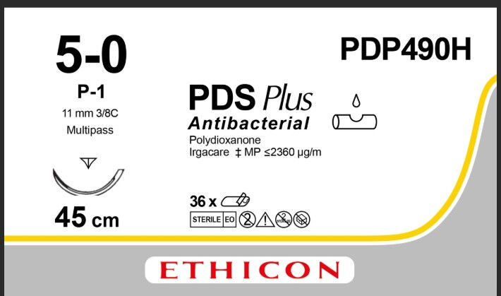 PDSII plus hechtdraad 5-0 ongekleurd 45cm draad met P-1 prime naald per 36ST - afbeelding 0