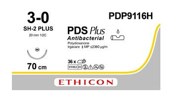 PDS Plus hechtraad PDP9116H 3-0 met SH-2 plus naald 70cm violet per 36st.