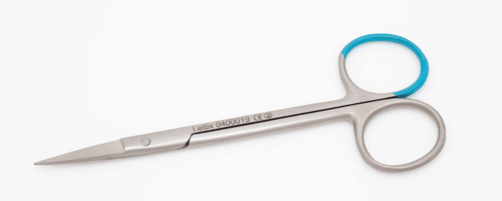 Lettix disposable Iris schaar recht spits/spits 11cm steriel per 40st - afbeelding 1