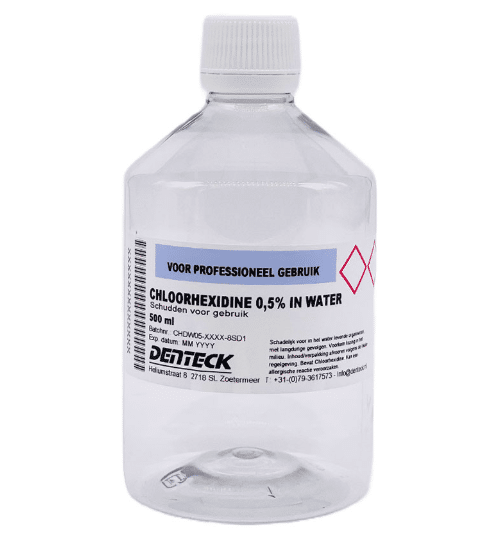 Chloorhexidine 0,5% in Gedestilleerd Water 500ml 12 stuks