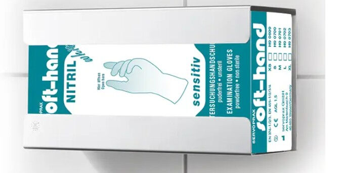 Handschoendispenser RVS houder voor 1 doos handschoenen 250x135x90mm (LxBxH) per stuk