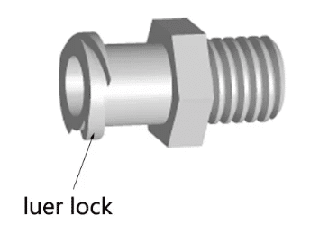 Female luer Thread to ¼-28UNF male thread, S/Steel