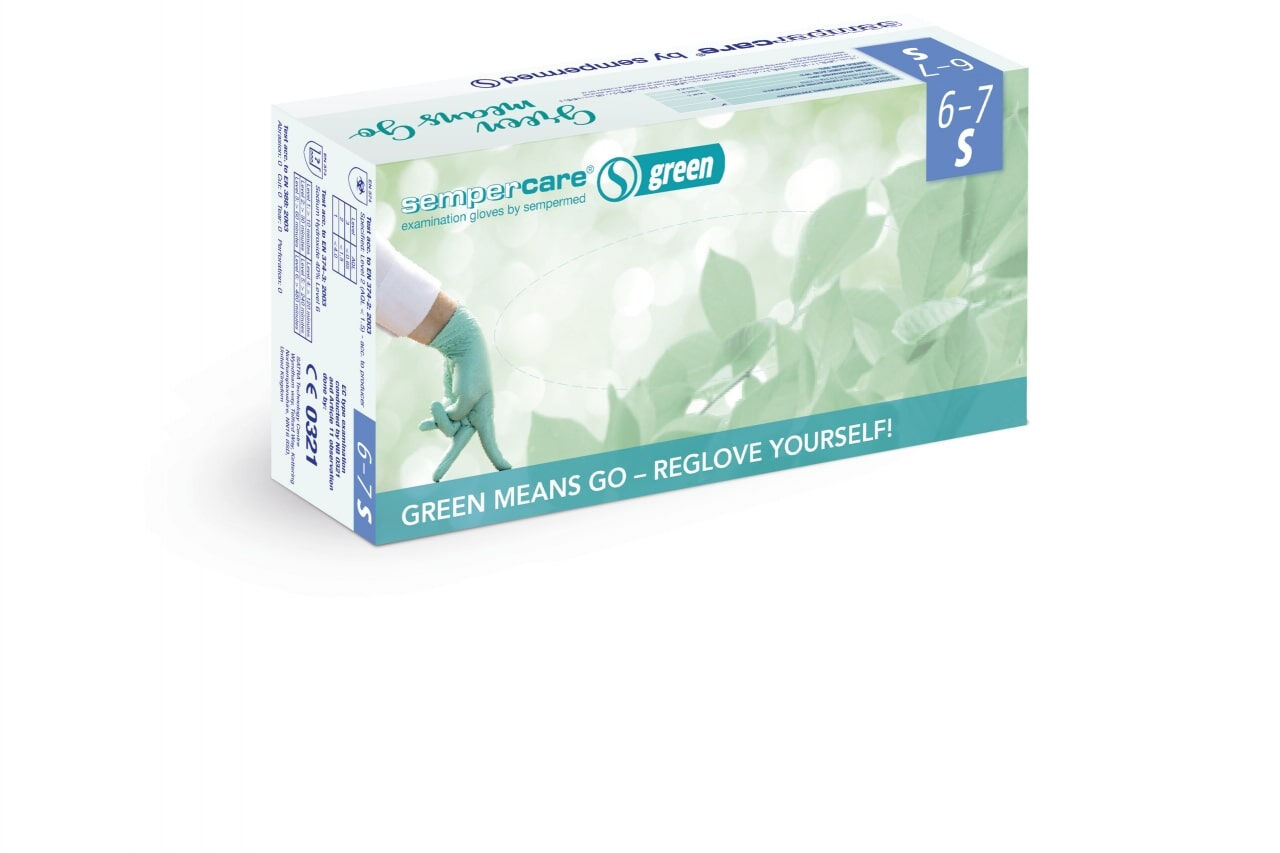 Sempercare Green Nitril handschoenen onderzoekshandschoen maat S 200st