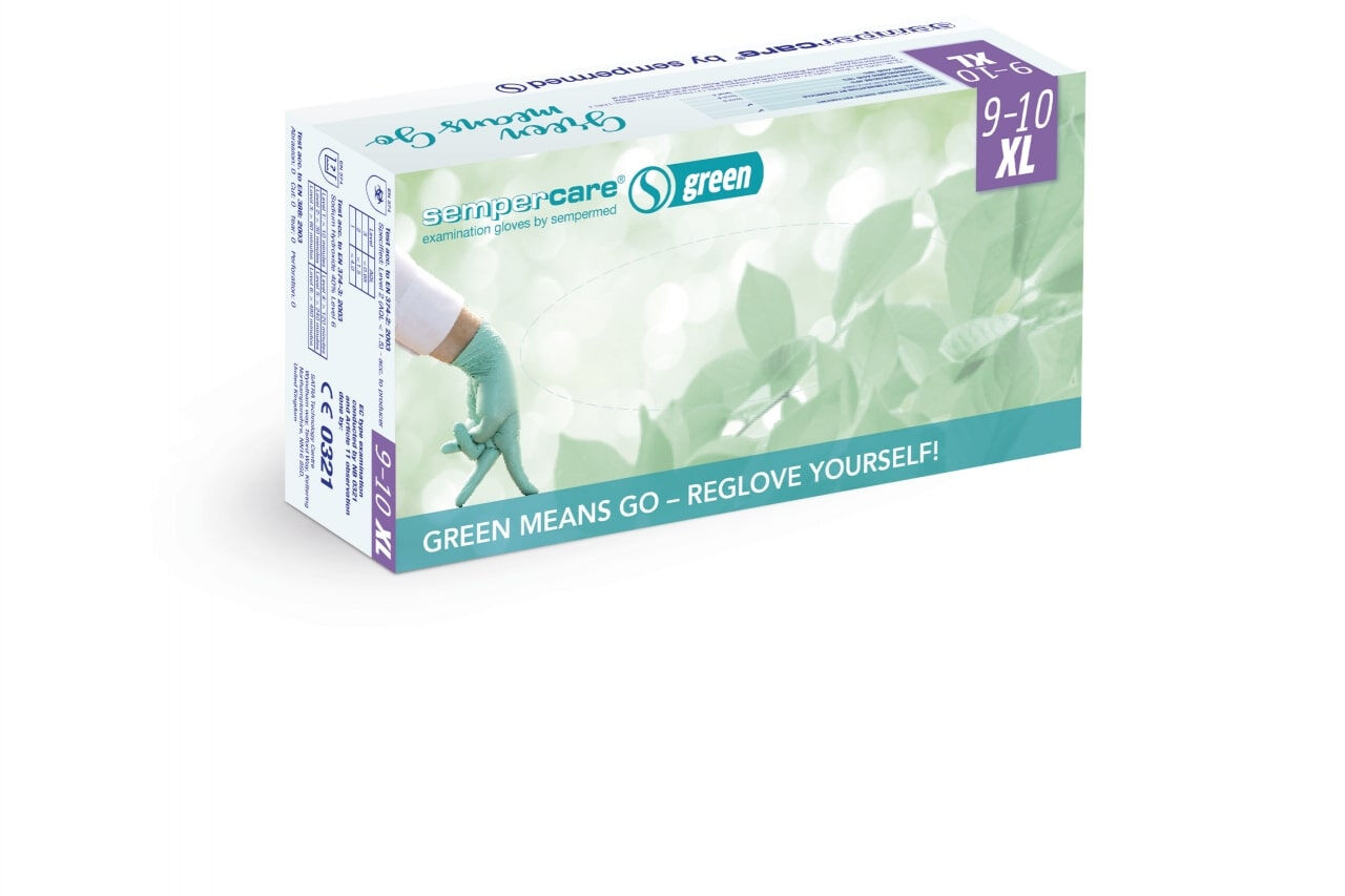 Sempercare Green Nitril handschoenen onderzoekshandschoen maat XL 200st