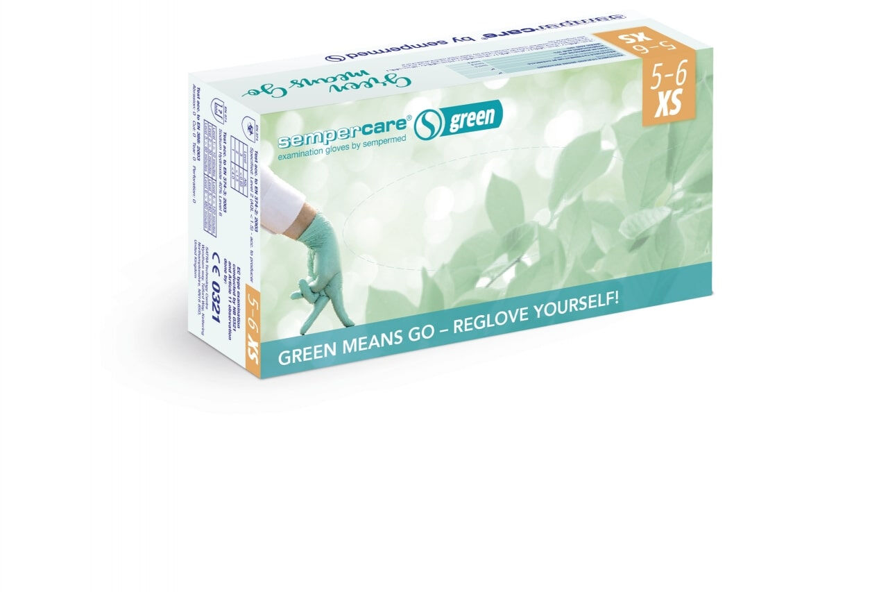 Sempercare Green Nitril handschoenen onderzoekshandschoen maat XS 200st