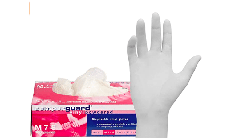 Semperguard vinyl handschoen Large gepoederd per 100st.