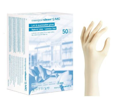 Semperit Sempermed MC Clean latex PV handschoenen mt. 8 per 50 paar 27cm lang