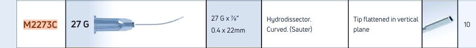 Sterimedix hydrodissector naald sauter curved 27Gx22mm 10st